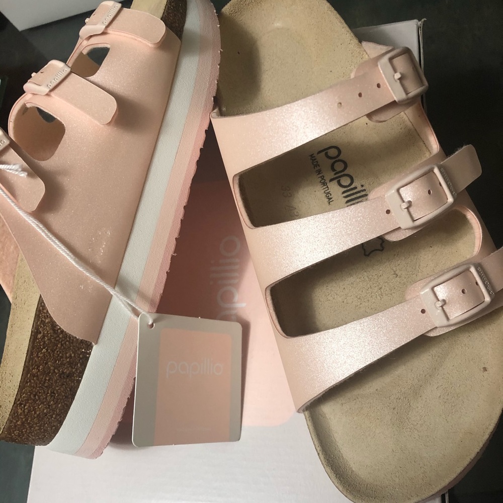 Birkenstock Icy metallic light rose Birko-Flor